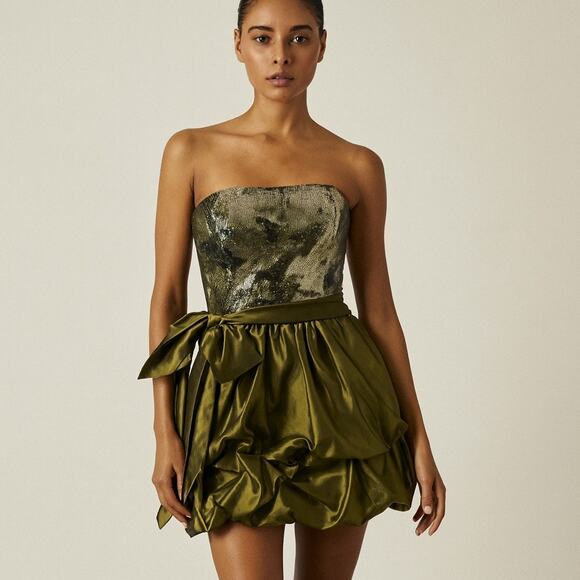 Gunne Sax Jessica McClintock Vintage 1980s Strapless Sequin Party Dress - Picture 1 of 7